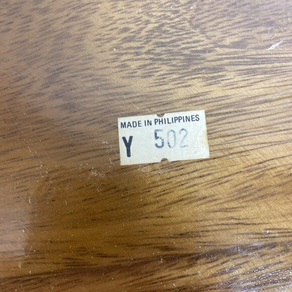 Hilo Hattie Wood Salad Bowl Set Hawaiian Tiki Luau Philippines Utensils New MCM - Picture 5 of 8